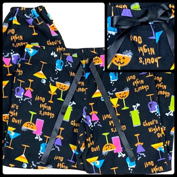 Halloween Theme Fleece Pajama Pants "Ghoul's Night Out" Juniors S/CH (4-6) - Picture 5 of 12